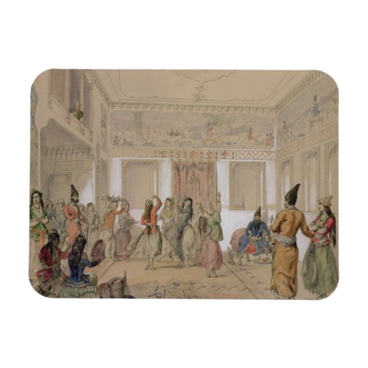 Harem Feast, Teheran (potlood & m/c op papier) Magneet (Horizontaal)