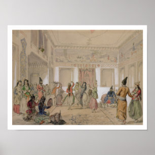 Harem Feast, Teheran (potlood & m/c op papier) Poster