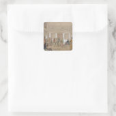Harem Feast, Teheran (potlood & m/c op papier) Vierkante Sticker (Tas)
