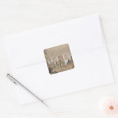 Harem Feast, Teheran (potlood & m/c op papier) Vierkante Sticker (Envelop)