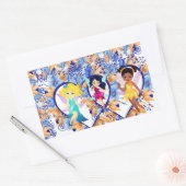 haren en fairies rechthoekige sticker (Envelop)