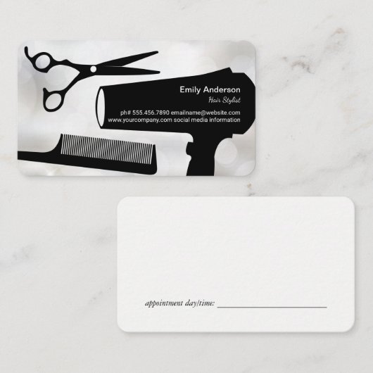 Haren knipgereedschap | Schoonheid van vrouwen Afsprakenkaartje (Voorkant / Achterkant)