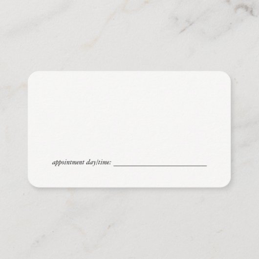 Haren knipgereedschap | Schoonheid van vrouwen Afsprakenkaartje (Achterkant)