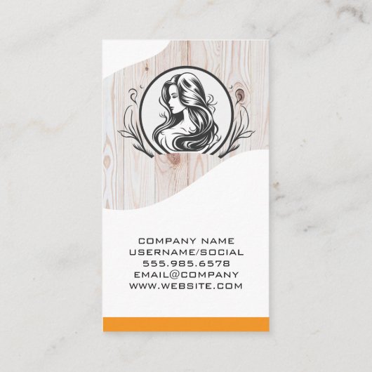 Haren stylist tools | Hout | Schoonheid van vrouwe Visitekaartje (Achterkant)