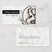 Haren stylist tools | Vrouwen Haar Beauty Logo Afsprakenkaartje (Voorkant / Achterkant)