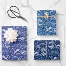 Hares Field Bunnies Rabbits Pattern Blue White