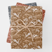 Hares Field Bunnies Rabbits Pattern Earth Shades Inpakpapier Vel (In situ)