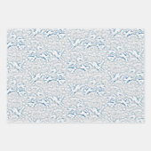 Hares Field Bunnies Rabbits Pattern White Snow Inpakpapier Vel (Voorkant 2)