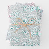 Hares Field Bunnies Rabbits Pattern White Snow Inpakpapier Vel (In situ)