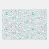 Hares Field Bunnies Rabbits Pattern White Snow Inpakpapier Vel (Voorkant)