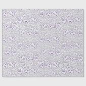 Hares Field Bunnies Rabbits Pattern White Violet Cadeaupapier (Vlak)