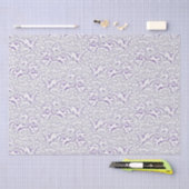 Hares Field Bunnies Rabbits Pattern White Violet Tissuepapier (Craft)