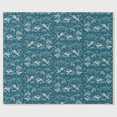 Hares Field Bunnies Rabbits Winter Pattern Blauwgr Cadeaupapier (Vlak)