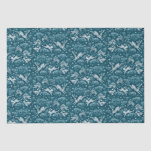 Hares Field Bunnies Rabbits Winter Pattern Blauwgr Tissuepapier