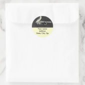 Hare's oevernymph, vliegenvisserij, vliegenbinding ronde sticker (Tas)