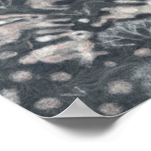 Hares Sneeuwveld Witte konijnen Winterdieren Grijs Poster (Hoek)