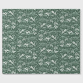 Hares Snow Field White Rabbit Winter Pattern Green Cadeaupapier (Vlak)
