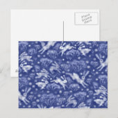 Hares Snow Field White Rabbits Winter Animal Blue Briefkaart (Voorkant / Achterkant)