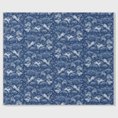 Hares Snow Field White Rabbits Winter Pattern Blue Cadeaupapier (Vlak)