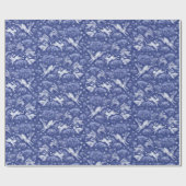 Hares Snow Field White Rabbits Winter Pattern Blue Cadeaupapier (Vlak)