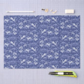 Hares Snow Field White Rabbits Winter Pattern Blue Tissuepapier (Craft)