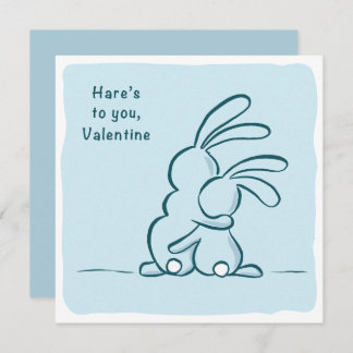 Hare's to you - rabbit Valentine Feestdagenkaart