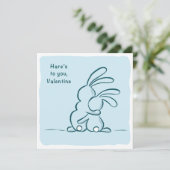 Hare's to you - rabbit Valentine Feestdagenkaart (Staand voorkant)