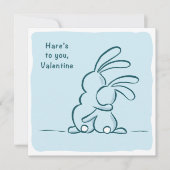 Hare's to you - rabbit Valentine Feestdagenkaart (Voorkant)