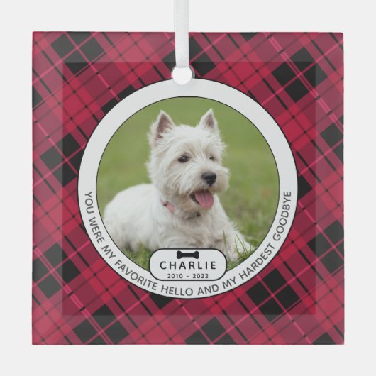 Harest Goodbye Pet Memorial Glas Ornament (Voorkant)