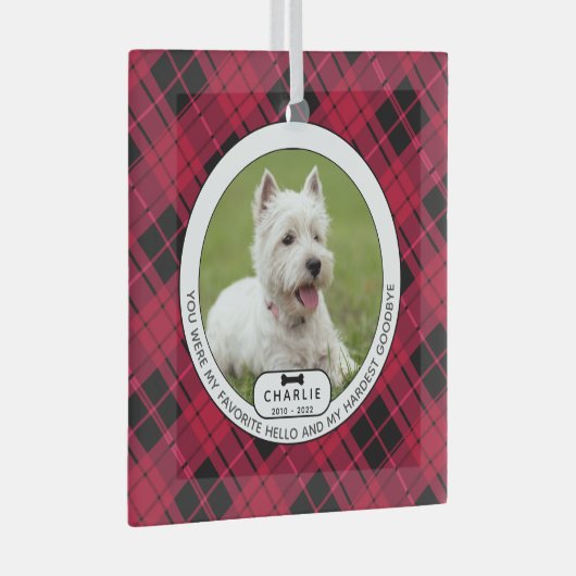 Harest Goodbye Pet Memorial Glas Ornament (Voorkant Rechts)