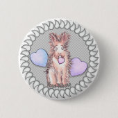 Harey Rabbit Heart-pinknop Ronde Button 5,7 Cm (Voorkant)