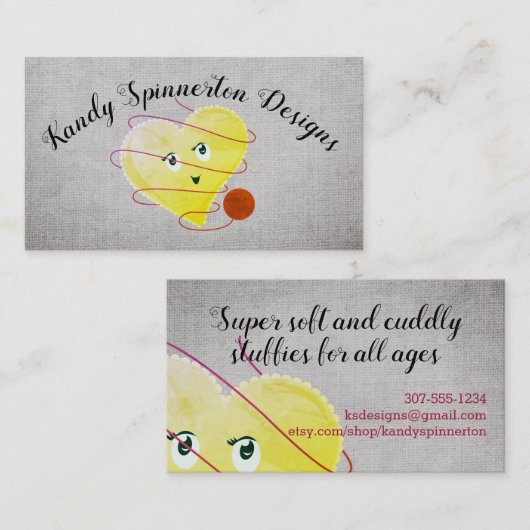  hargaren brei- en haakwerk visitekaartje (Voorkant / Achterkant)