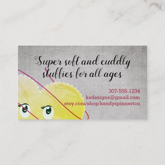  hargaren brei- en haakwerk visitekaartje (Achterkant)