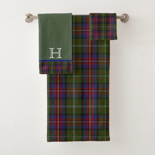 Hargis Tartan Monogrammed Bath Towel Set Bad Handdoek (Insitu)