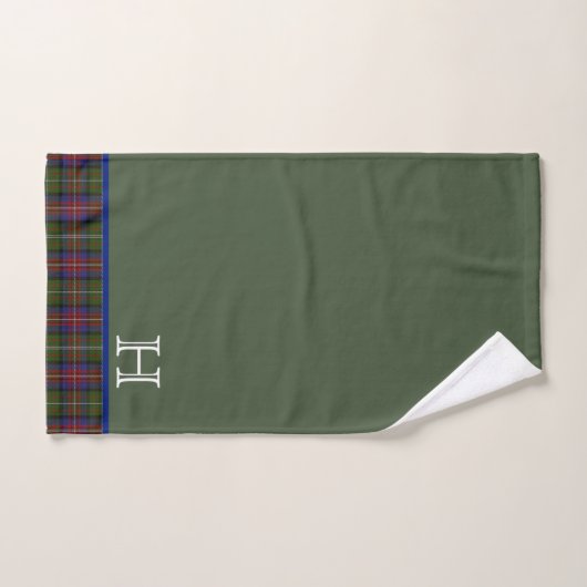 Hargis Tartan Monogrammed Bath Towel Set Bad Handdoek (Handdoek)