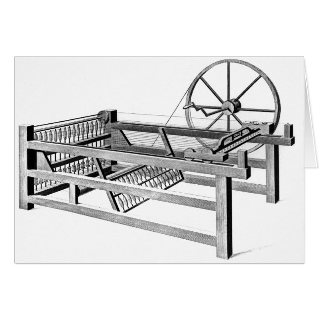 Hargreaves's Spinning Jenny, gegraveerd door (Voorkant Horizontaal)