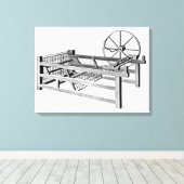Hargreaves's Spinning Jenny, gegraveerd door Canvas Afdruk (Insitu (Houten vloer))