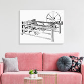 Hargreaves's Spinning Jenny, gegraveerd door Canvas Afdruk (Insitu (Woonkamer))
