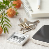 Hargreaves's Spinning Jenny, gegraveerd door Sleutelhanger (Zijkant)