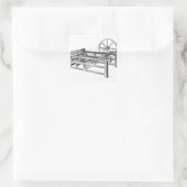 Hargreaves's Spinning Jenny, gegraveerd door Vierkante Sticker (Tas)