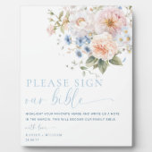 Hargrove Blauw Teken Onze Bijbel Trouwen Gastboek Fotoplaat (Voorkant)