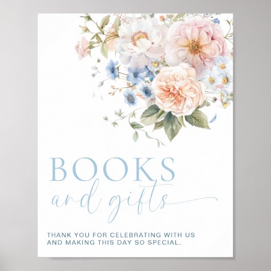 Hargrove Blauwe Bloemen en Geschenken Teken Poster (Voorkant)