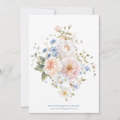 Hargrove Blauwe Bloemen Huwelijksuitnodiging Kaart (Achterkant)
