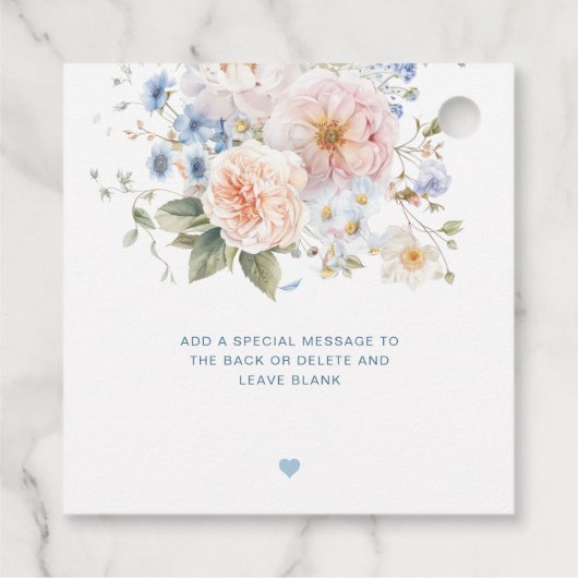 Hargrove Blauwe Bloemige Bedank Favor Bedankjes Labels (Achterkant)