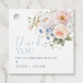 Hargrove Blauwe Bloemige Bedank Favor Bedankjes Labels (Voorkant)