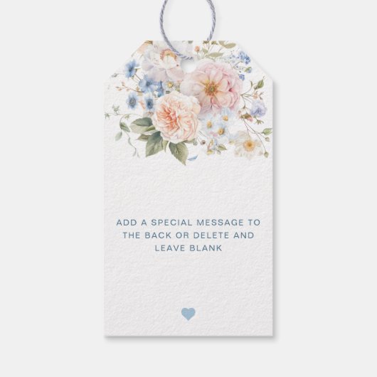 Hargrove Blauwe Bloemige Bedank Favor Cadeaulabel (Achterkant)