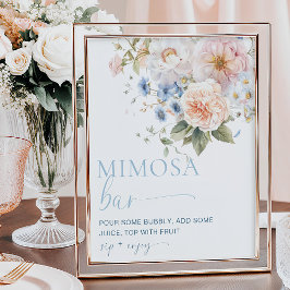 Hargrove Blauwe Bloemige Mimosa Bar Poster