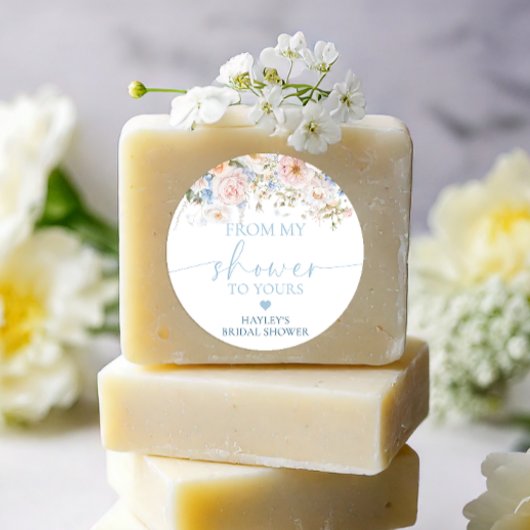 Hargrove Blauwe Bloemige Van Mijn Douche Naar Jouw Ronde Sticker