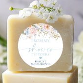 Hargrove Blauwe Bloemige Van Mijn Douche Naar Jouw Ronde Sticker