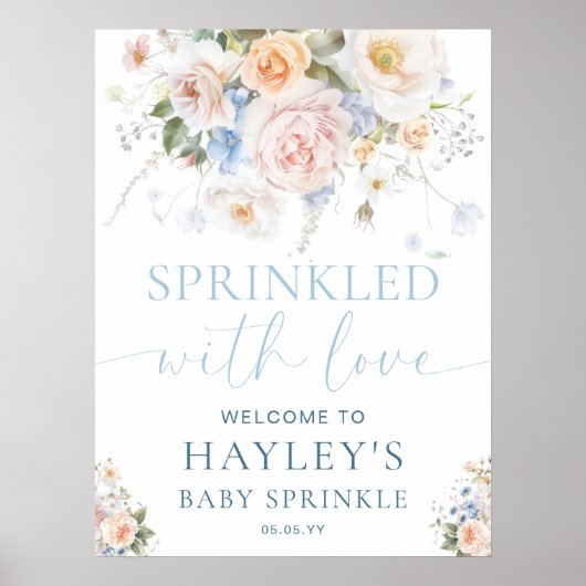 Hargrove Blue Baby Sprinkle Welkomstbord Poster (Voorkant)